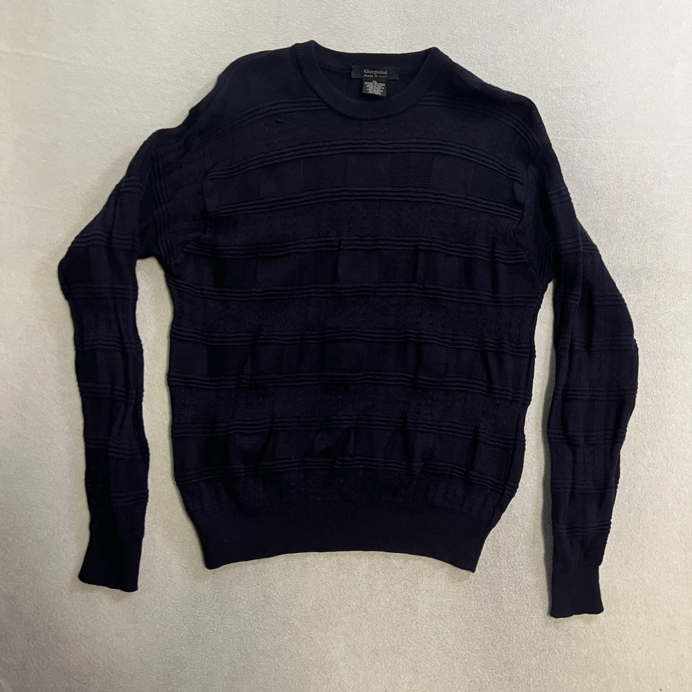 Giorgiolini Sweater Men's Size XL Purple Wool Blend Knit Long Sleeve Made Italy